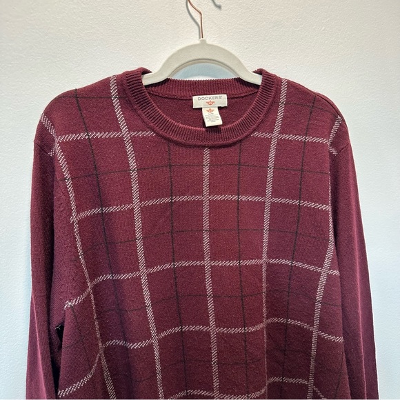 Dockers Men’s Size Large Comfort Touch Easy Care Burgundy Pullover Sweater - Picture 4 of 10